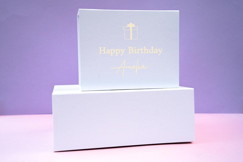 Birthday Gift Box with Custom Ribbon